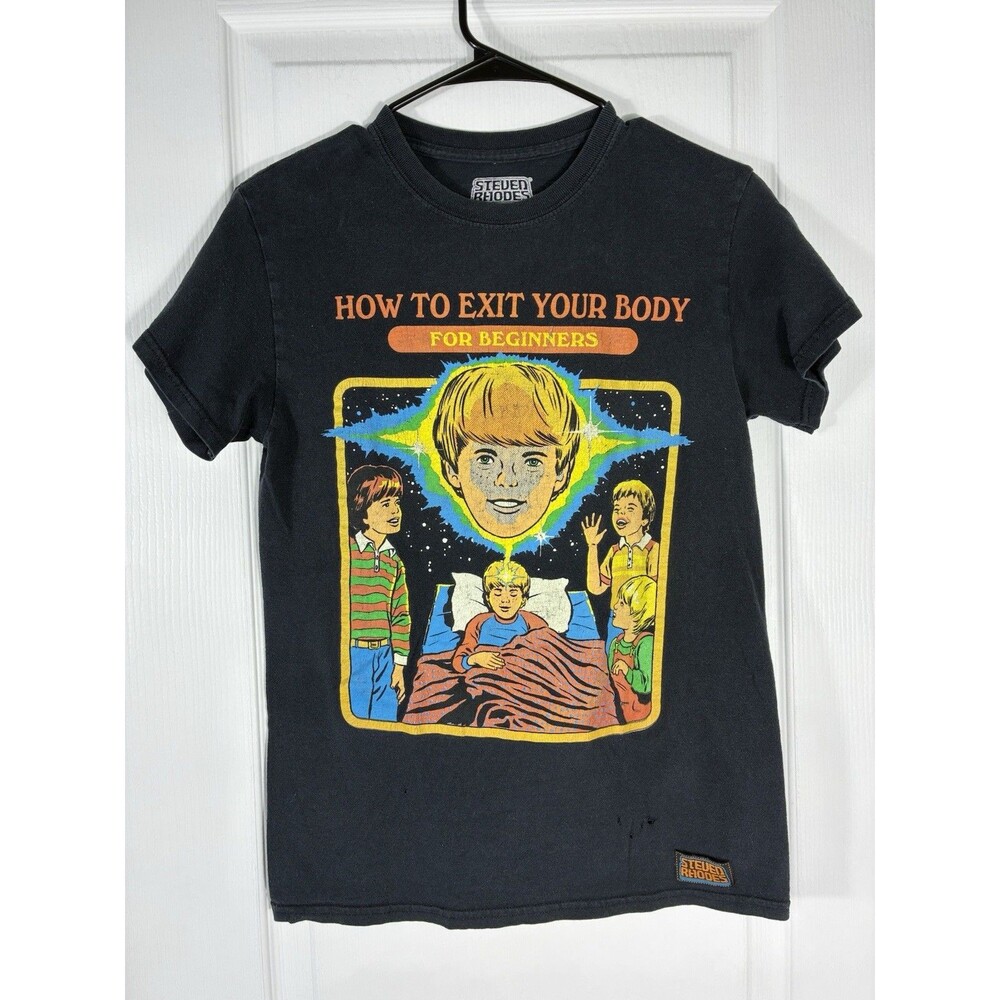Authentic Steven Rhodes TShirt Sz S How To Exit Your Body Grunge Skater Thrashed